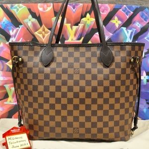SOLD Louis Vuitton Neverfull MM Damier Ebene Bag
